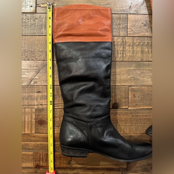 Vintage Hippopotamus Two Toned Leather Riding Boots Size 8.5 Made in Brazil - Picture 3 of 7